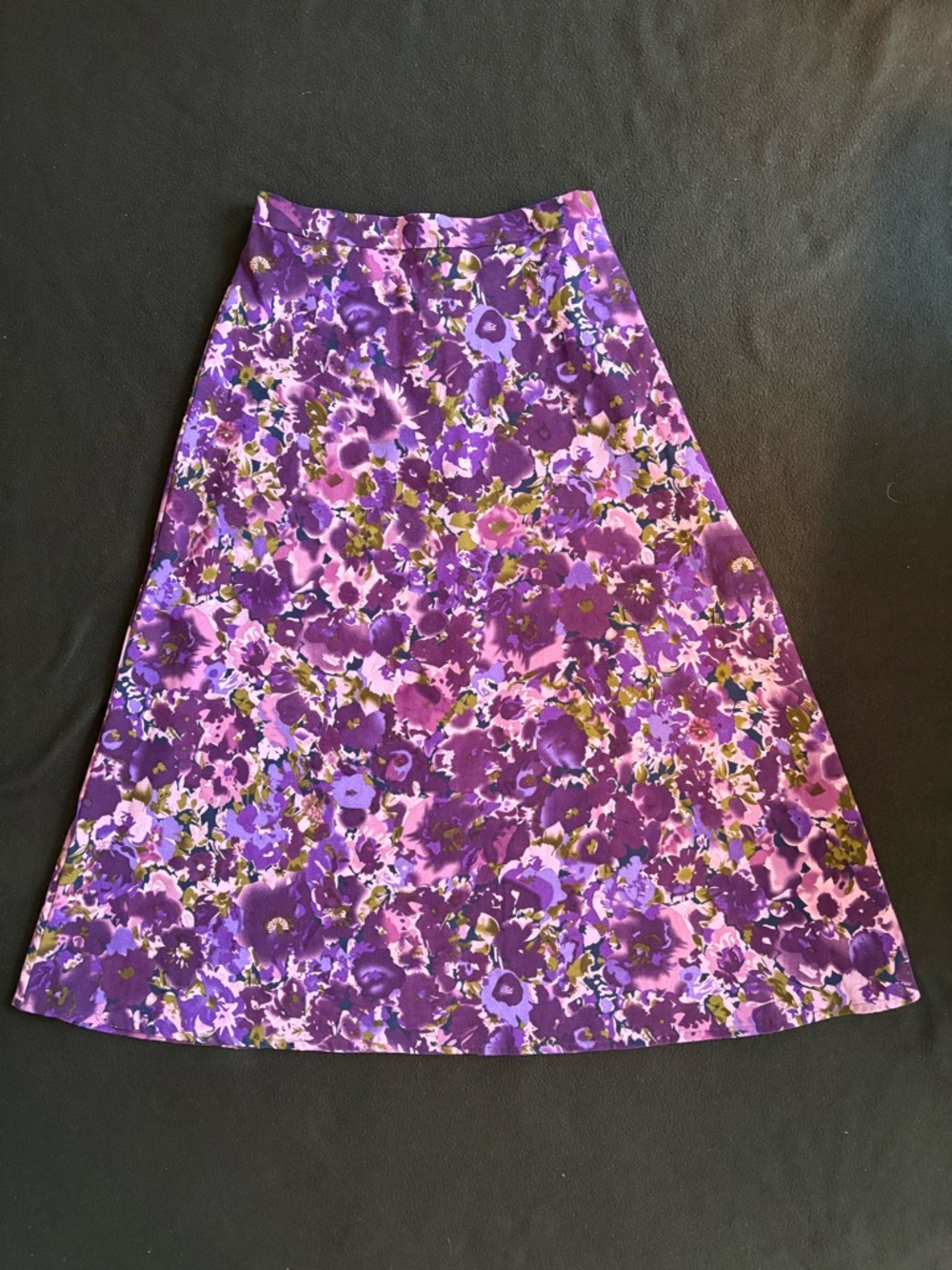 Studio Collection Purple Floral A-Line Skirt